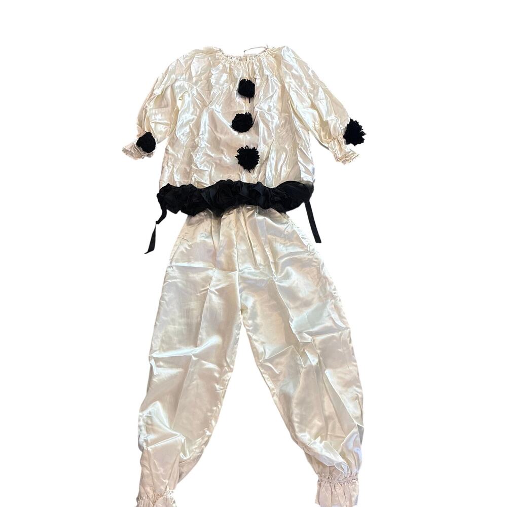 Vintage Perriot black white clown costume halloween scary small